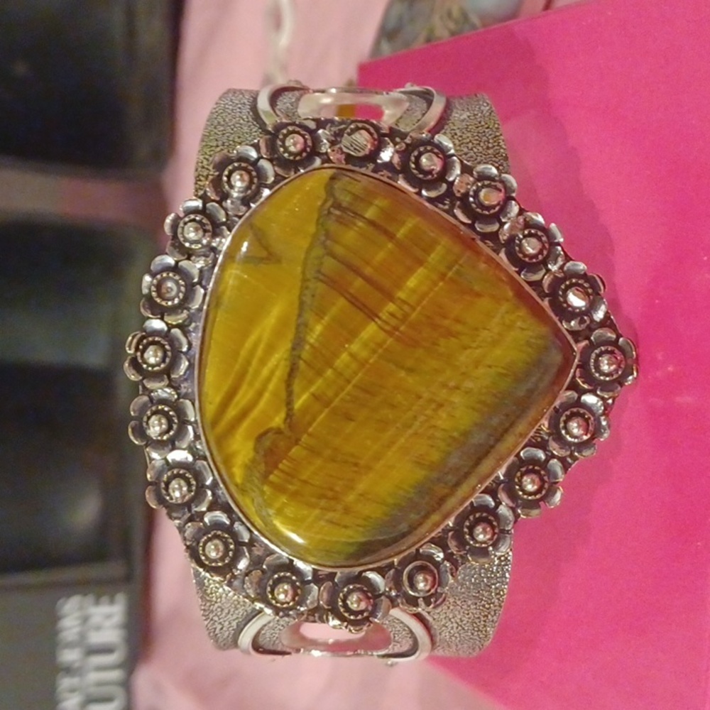 Tiger Eye Bangle Adjustable Bracelet! - image 3